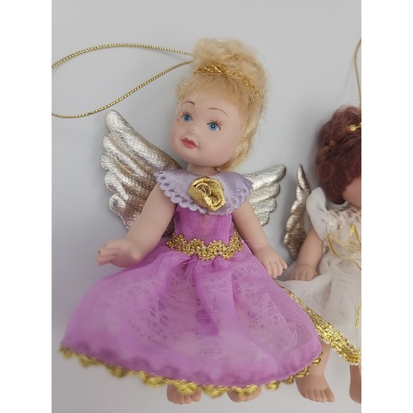 Vintage‎ Porcelain Doll Figure Angel Set Ornaments, 4 Ornaments - Picture 3 of 11